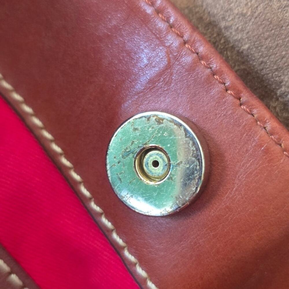 Lovely Dooney and Bourke "Brenna"  Suede Handbag  in Cranberry - Picture 11 of 14